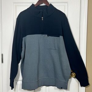 Tasc Performance Men's XXL Blue Gray Colorblock Quarter Zip Pullover Sweatshirt